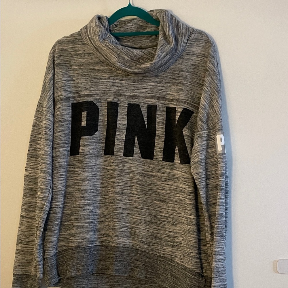 PINK Victoria's Secret Heather Gray Cowl Neck Sweater